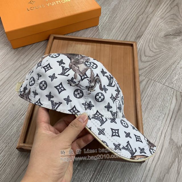 LV新品男士帽子 路易威登動物印花棒球帽鴨舌帽  mm1748